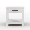 Farmhouse Traditional Rustic White Pine Wood 1-Drawer Nightstand Bedside Table