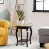 Modern Nightstand End Table with Bottom Shelf in Espresso Wood Finish - Set of 2