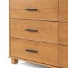Modern Farmhouse Solid Wood 6 Drawer Double Dresser in Light Brown Finish