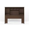 Full size Farmhouse Bookcase Headboard in Espresso Brown Wood Finish