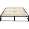 Full size 10-inch Low Profile Modern Metal Wood Slat Platform Bed Frame