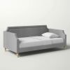 Twin size Grey Polyester Fabric Upholstered Daybed with Nailhead Trim