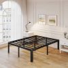 King size Heavy Duty Metal Bed Frame with Round Edge Legs - Headboard Compatible