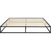 King size 10-inch Low Profile Modern Metal Wood Slat Platform Bed Frame