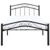 Twin size Black Metal Platform Bed with Headboard and Footboard