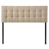 Queen size Modern Beige Tan Taupe Fabric Tufted Upholstered Headboard