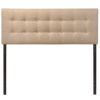 Full size Beige Tan Taupe Fabric Upholstered Button Tufted Headboard