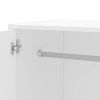 Modern White 2-Door Wardrobe Armoire Cabinet with Clothes Hanging Rod