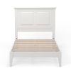Twin Traditional Solid Oak Wooden Platform Bed Frame with Headboard in White