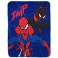 Marvel Spider-Man Kids Throw Blanket 46 x 60 Inch Blue Microfiber Soft Cozy Bedding Accessory