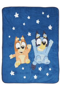 Bluey In The Dream Kids Throw Blanket, 46 x 60, Microfiber, Blue, BBC Studios Ages 1+
