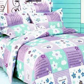 Blancho Bedding - [Purple Countryside] 100% Cotton 4PC Duvet Cover Set (Queen Size)(Comforter not included)