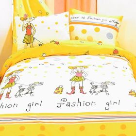 Blancho Bedding - [Fashion Girl(Serene City)(Comforter not included) ] 100% Cotton 4PC Duvet Cover Set (Full Size)(Comforter not included)