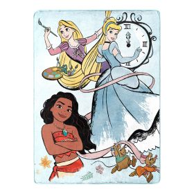 Disney Princesses; Powder Blue Silk Touch Throw Blanket; 46" x 60"