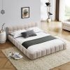 Queen Size Upholstered Bed Frame with Thick Fabric