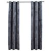 Blackout Curtains with Rings 2 pcs Anthracite 37"x95" Velvet