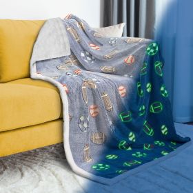 Glow in The Dark Blanket. Blue Thick Blanket for Kids Toddlers