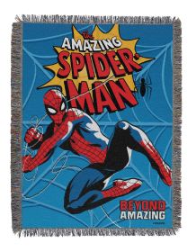 Marvel Spider-Man - Flying Webs Woven Tapestry Throw 48x60 Inches