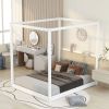 Queen Size Canopy Platform Bed with Support Legs