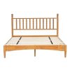 Queen Wood Bed Frame with Headboard, Solid Rubber Wood with Wood Central Supports, 1000 Lb Capacity, Easy Assembly, No Box Spring Needed, Rustic Oak
