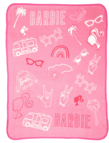Barbie Kids Fleece Throw Blanket, 46 x60, Pink, Mattel