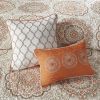 6 Piece Reversible Quilt Set with Throw Pillows Orange King/Cal King