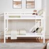 Twin over Twin Bunk Bed with Thick Posts,Wooden Bunk Bed with High Guardrail and Ladder for Kids, Teens, Dorm Rooms, and Guest Rooms