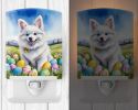 NEW American Eskimo Easter Egg Hunt Ceramic Night Light Compact, UL-Certified, Ideal for Bedroom, Bathroom, Nursery, Hallway, Kitchen, 6x4x3