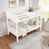 Twin over Twin Bunk Bed with Thick Posts,Wooden Bunk Bed with High Guardrail and Ladder for Kids, Teens, Dorm Rooms, and Guest Rooms