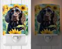 NEW American Water Spaniel in Sunflowers Ceramic Night Light Compact, UL-Certified, Ideal for Bedroom, Bathroom, Nursery, Hallway, Kitchen, 6x4x3