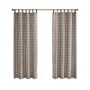 Plaid Faux Leather Tab Top Curtain Panel with Fleece Lining(Only 1 Pc Panel)