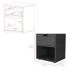 Nightstand Altheimer, Bedroom, Light Gray