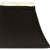 Rectangle Bell Hardback Lampshade with Washer Fitter, Black Natural Fabric Lampshade with White Lining for Table Lamps