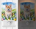 NEW Akita Easter Egg Hunt Ceramic Night Light Compact, UL-Certified, Ideal for Bedroom, Bathroom, Nursery, Hallway, Kitchen, 6x4x3, Multicolor