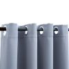 Blackout Curtains with Rings 2 pcs Gray 54"x63" Fabric