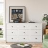 9 Drawer Dresser for Bedroom, Storage Cabinet With Metal Handles, Modern Closet Of Drawers for Living Room