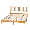 Queen Wood Bed Frame with Headboard, Solid Rubber Wood with Wood Central Supports, 1000 Lb Capacity, Easy Assembly, No Box Spring Needed, Rustic Oak