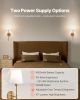 Battery Operated Wall Sconce Set of 2 Wireless Wall Lights with Remote Control