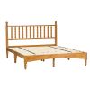 Queen Wood Bed Frame with Headboard, Solid Rubber Wood with Wood Central Supports, 1000 Lb Capacity, Easy Assembly, No Box Spring Needed, Rustic Oak