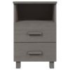 Bedside Cabinet HAMAR Light Gray 15.7"x13.8"x24.4" Solid Wood Pine