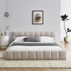 Queen Size Upholstered Bed Frame with Thick Fabric