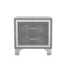 3-Pieces Bedroom Sets,Queen Size Upholstered Platform Bed with LED Lights and Two Nightstands-Gray