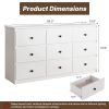 9 Drawer Dresser for Bedroom, Storage Cabinet With Metal Handles, Modern Closet Of Drawers for Living Room