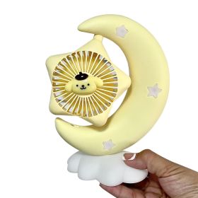 Personal Fan USB Powered Portable Fan with Night Light (Color: Yellow)