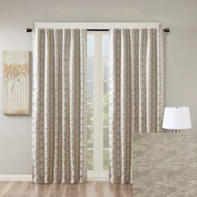 Jacquard Lined Total Blackout Rod Pocket/Back Tab Curtain Panel(Only 1 Pc Panel) (Color: as Pic)