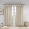 Floral Embellished Cuff Tab Top Solid Curtain Panel(Only 1 Pc Panel)