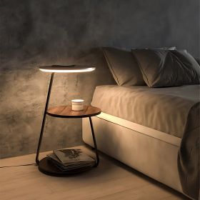 EP LIGHT Smart Nightstand With Wireless Charger & Night Light, Side table, End Table, Cofee table (Color: wood)