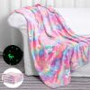 Glow-in-the Dark Blanket Unicorn Girl Gift,23 4 5 6 7 8 9 10 Year Old Girl Gift, Soft Kids Blanket