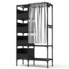 Portable Closet Wardrobe Clothes Storage Cabinet Organizer Garment Hanging Rack Shelves