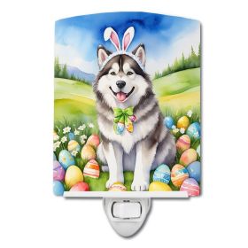NEW Alaskan Malamute Easter Egg Hunt Ceramic Night Light Compact, UL-Certified, Ideal for Bedroom, Bathroom, Nursery, Hallway, Kitchen, 6x4x3 (Default: Default)